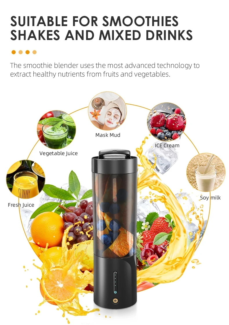 600ml elektrische Entsafter Mixer Tasse USB wiederauf ladbare tragbare Mixer Mixer für Obst Smoothie Shakes Haushalts reise Entsafter Tasse