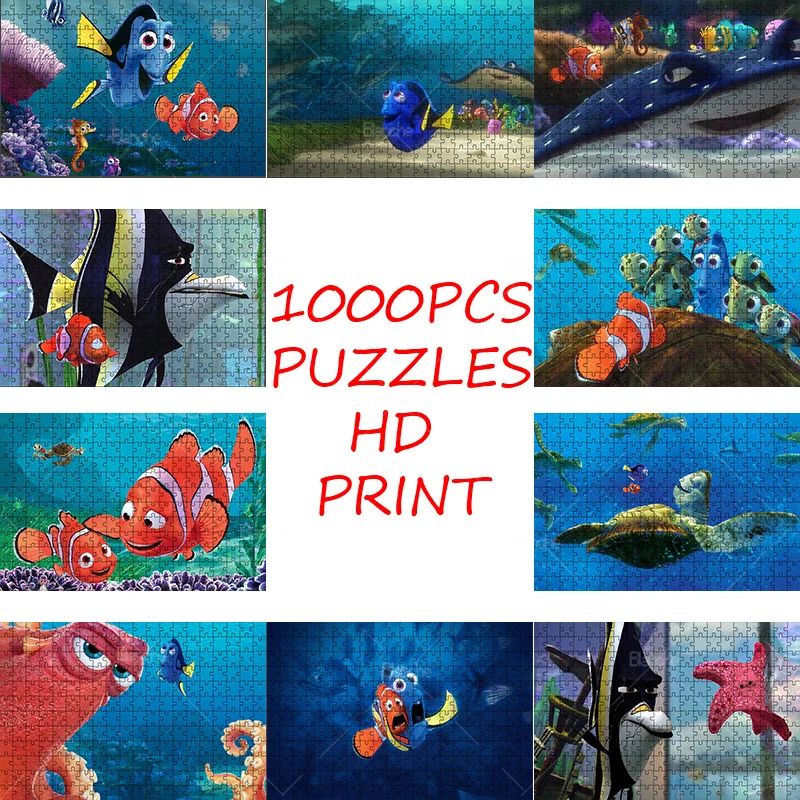 1000PCS Puzzles Disney Finding Nemo Cute Sea Creatures Stills Unisex Teens Like Puzzle Game Paper Jigsaw For Gifts Room Ornament