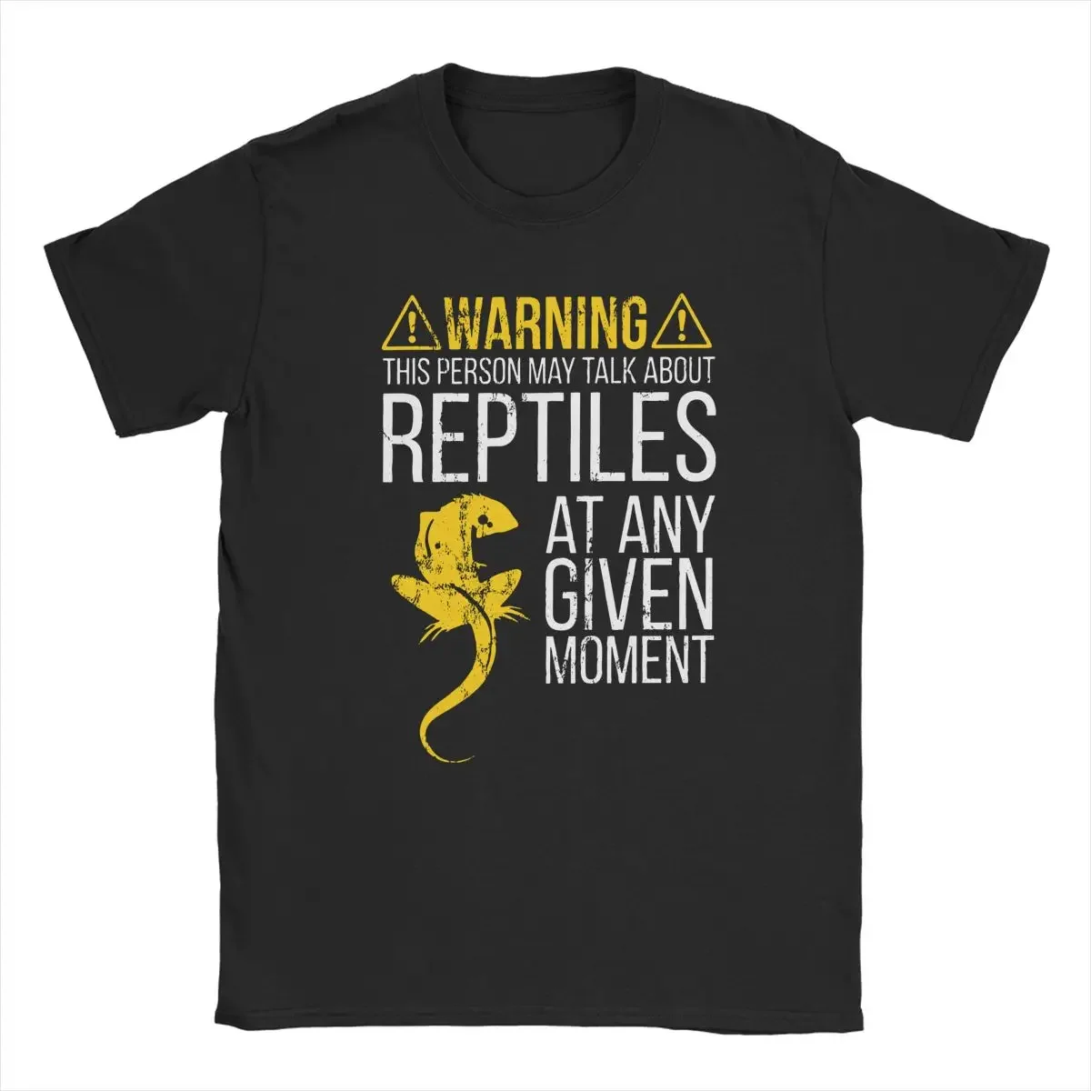 Men's Reptile Talk About Reptile Warning Caution T Shirt 100% Cotton Tops Short Sleeve O Neck Tee Shirt Plus Size T-Shirt