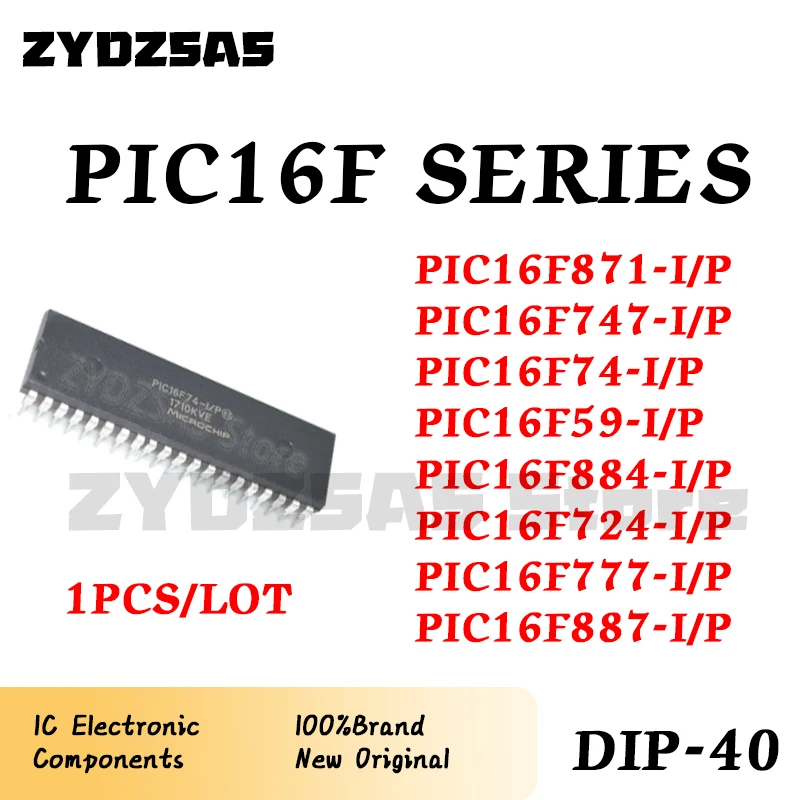 PIC16F871 PIC16F747 PIC16F74 PIC16F59 PIC16F884 PIC16F724 PIC16F777 PIC16F887 -I P IC MCU Chip DIP-40