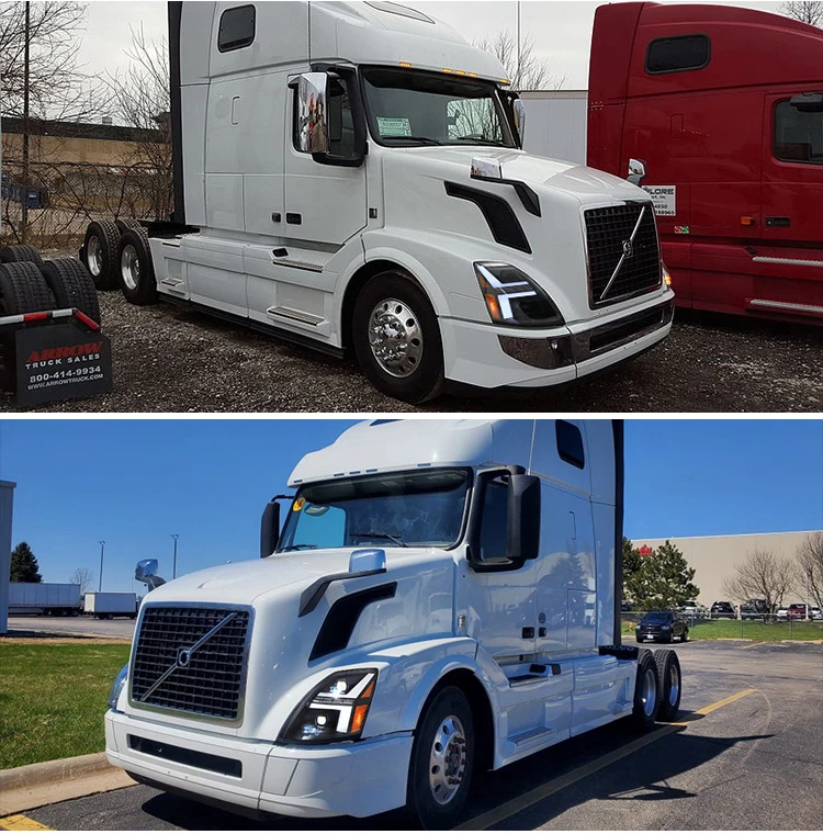 HOSI Led المصباح Led لفولفو VNL VNM 2004-2018 Led المصابيح الأمامية نظام إضاءة السيارات VNX 2015-2018 المصباح الأمامي #4