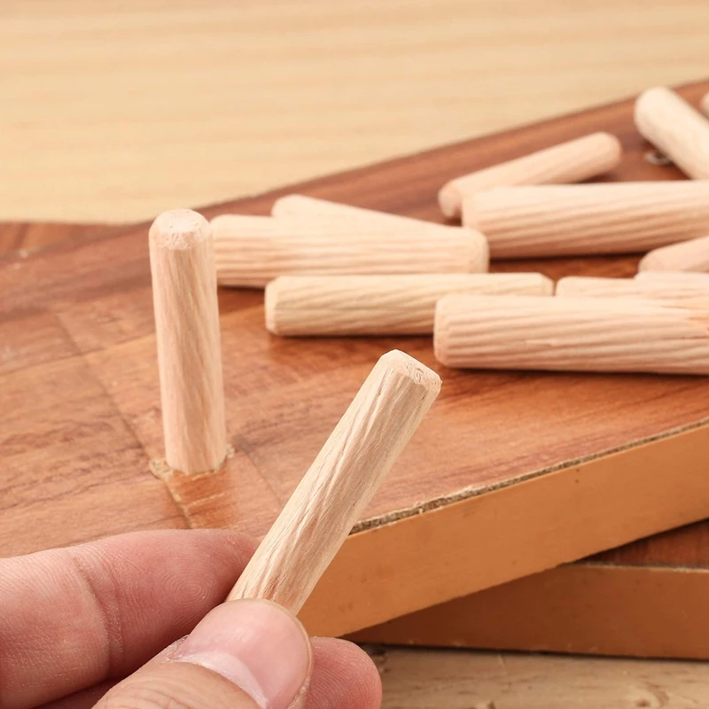 New 400Pcs Wooden Dowels Assorted, 6Mm 8Mm 10Mm Wood Plugs Dowel Rods, Woodwork Pins Tapered For Grooved Fluted, Carpentry