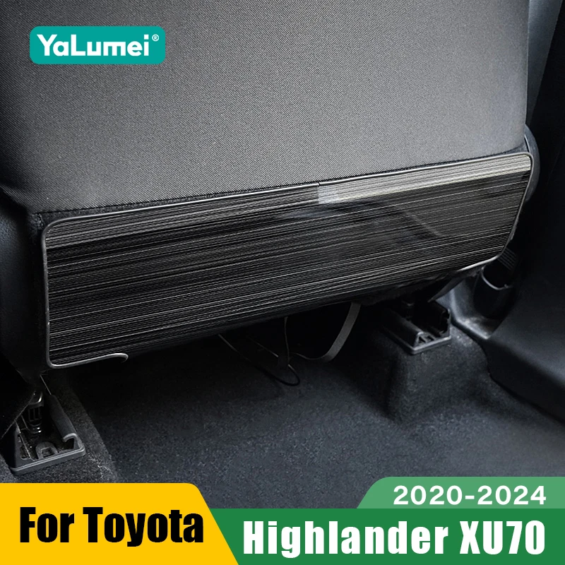 

For Toyota Highlander XU70 Kluger 2020 2021 2022 2023 2024 Stainless Steel Car Seat Back Anti Kick Cover Protector Accessories