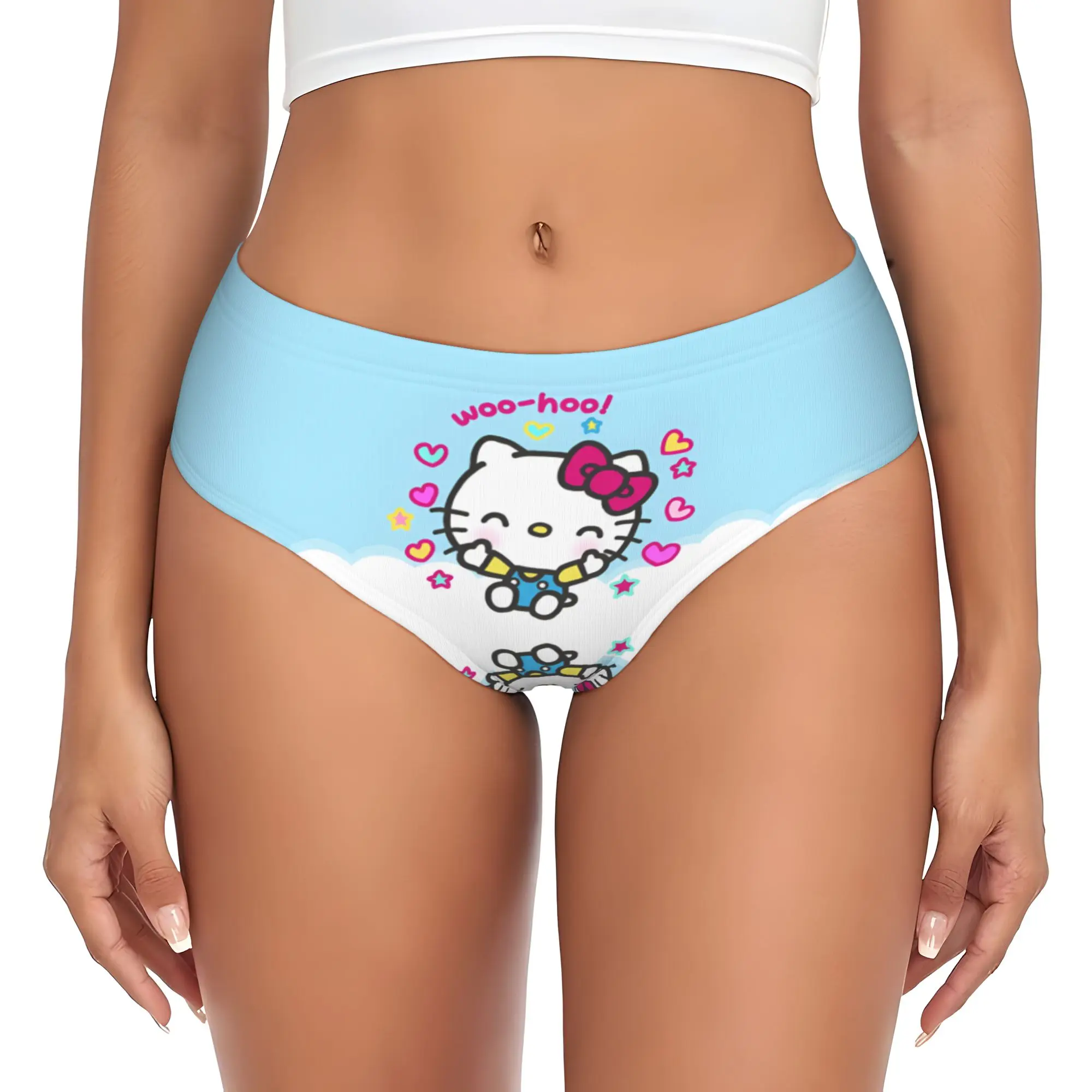 Custom Women's Kitties Kitten Panties Underwear Female Stretch Cat Anime Briefs Underpants