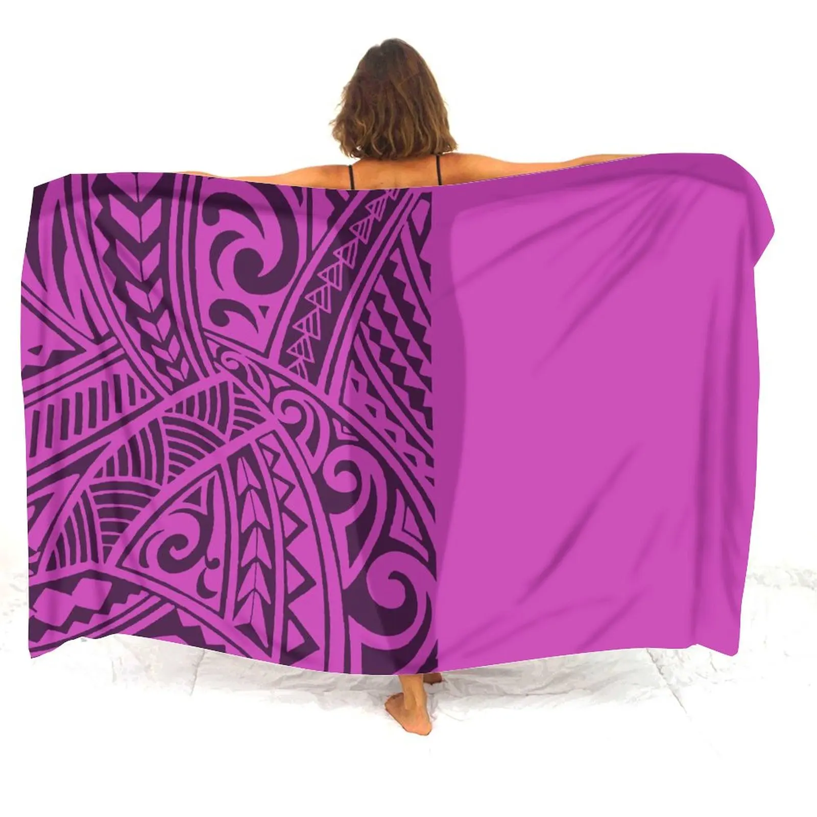 Holiday Travel One Piece Coat Skin Friendly Soft Texture Polynesian Ladies Sarong Custom Design Sarong With Custom Pattern