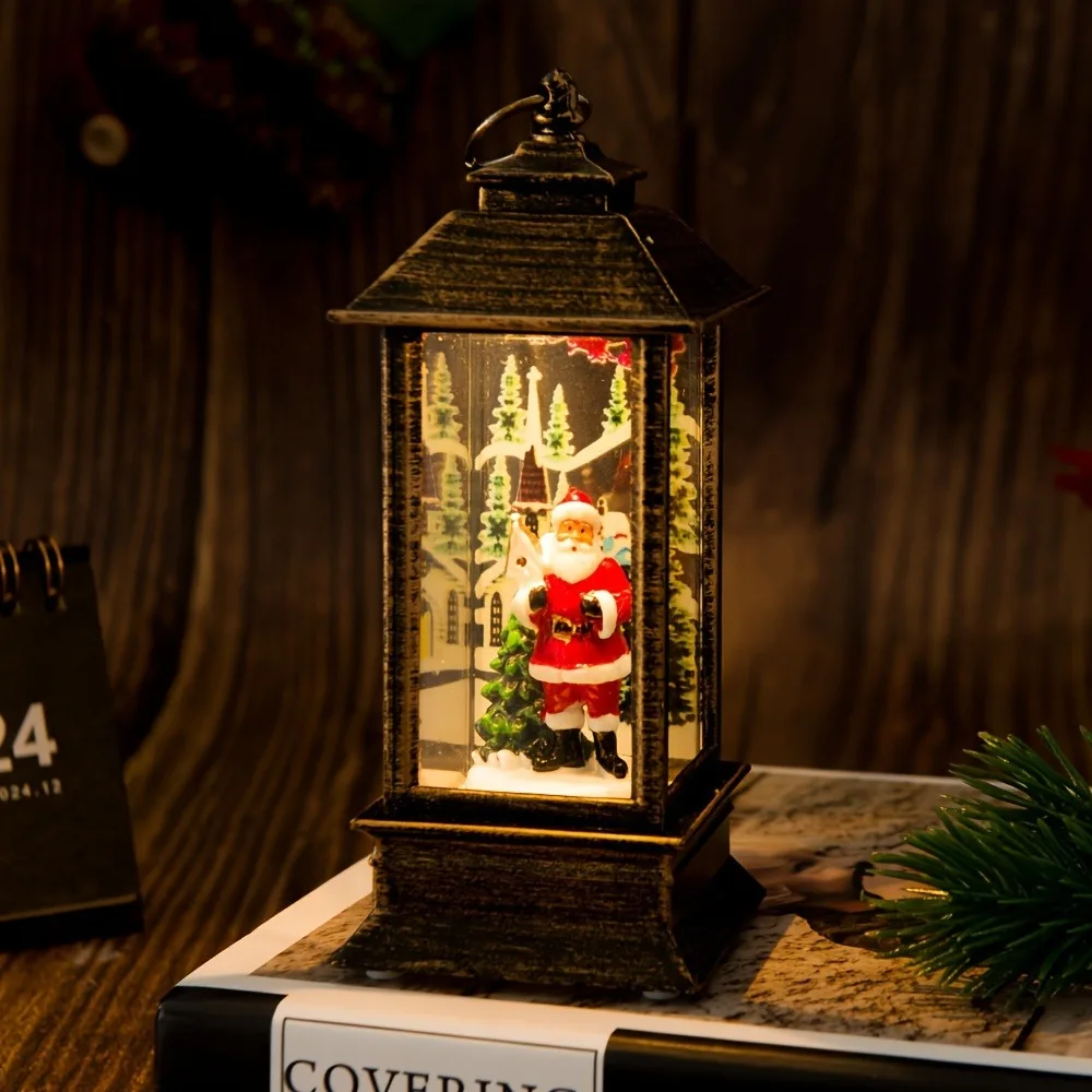 Christmas Little Night Lamp Festive Warm White LED Light Lantern Decoration Indoor Outdoor Home Garden Table Ornament Ideal Gift