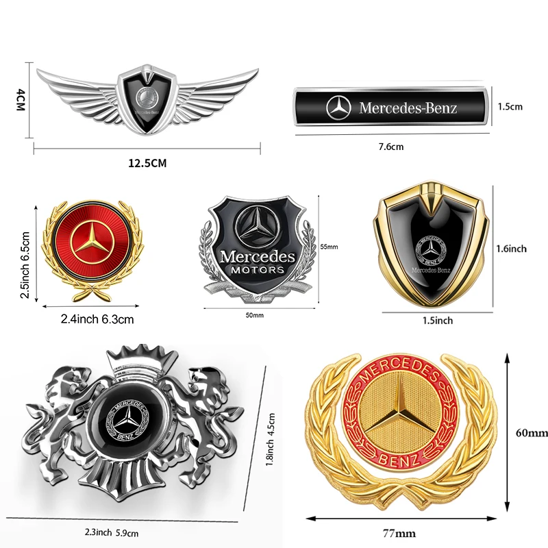 Metal Car Badge Sticker Body Trunk Decoration For Mercedes Benz AMG GLC GLB GLE CLA W206 W204 W205 W212 W213 W169 W176 W222 CLS