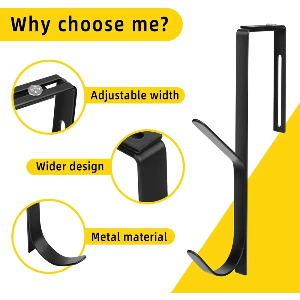 خطافات معطف مزدوجة قابلة للتعديل، خطافات معطف جدارية مكعبة سميكة، خطافات معدنية مزدوجة فوق اللوحة مناسبة مقاس 1.35 إلى 3.5 بوصة