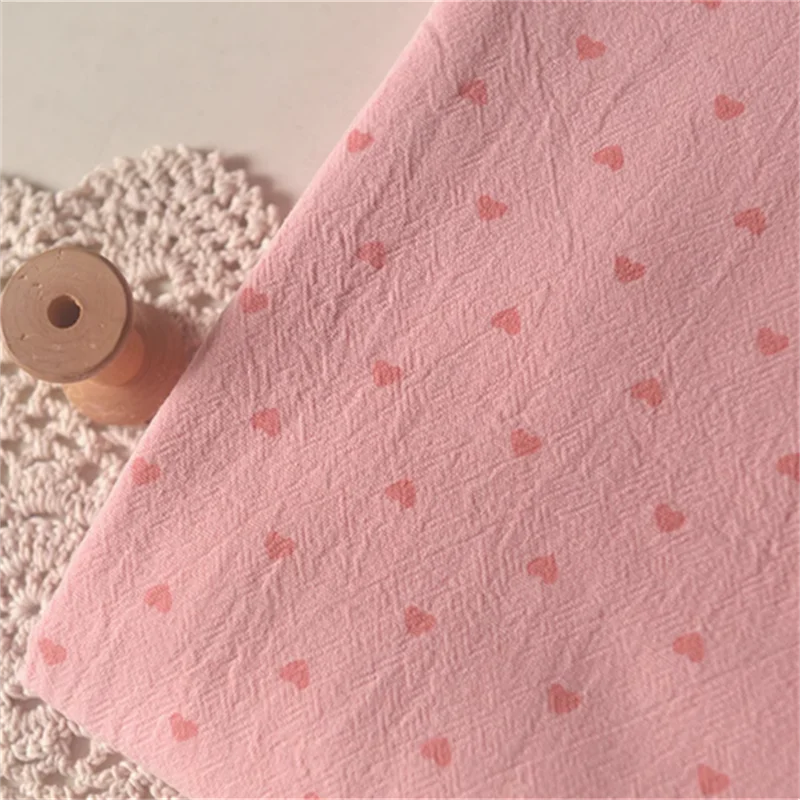 Pink Linen Cotton Fabric DIY Shirt Top Jumpsuit Dress Children's Clothing Handmade Fabrics