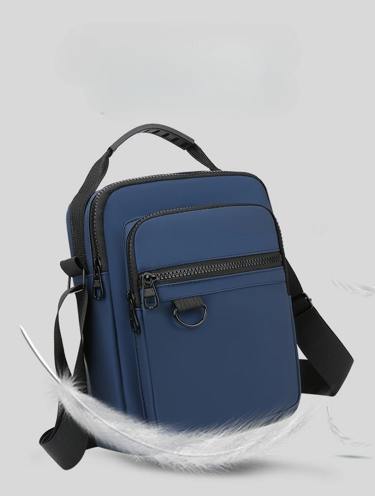 Herren-Umhängetasche, wasserdichte und strapazierfähige Geldbörse, modische Rucksacktasche mit mehreren Reißverschlüssen, Business-Reisetasche. – Detail 6