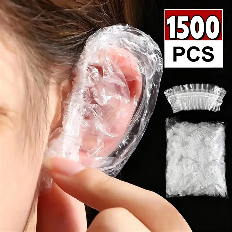 100 Protetores Descartáveis Impermeáveis para Orelha, para Tintura de Cabelo, Tratamento Capilar, Lavagem, Banho, Barbearia e Limpeza