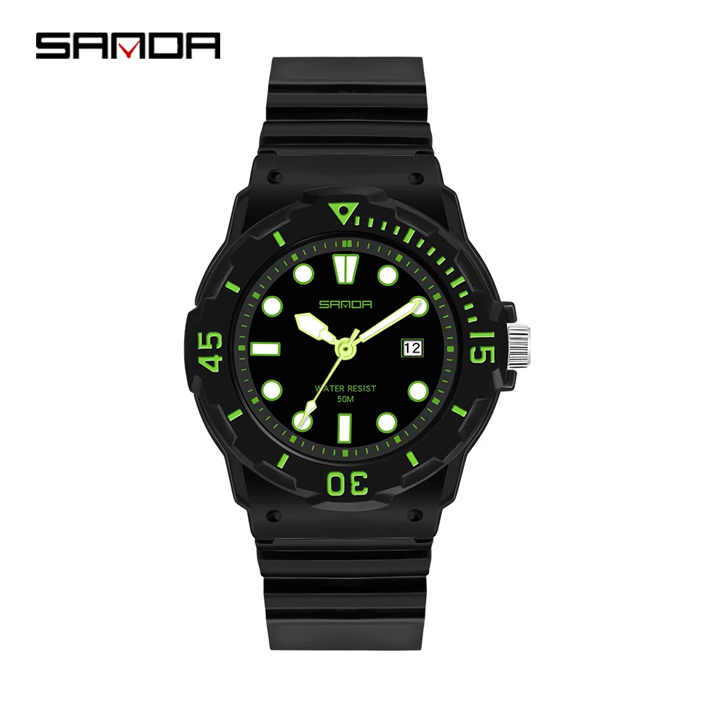 Sanda Top Brand 2022 New Simple Electronic Watch Multifunctional Versatile Women\'s Outdoor Sports Glow-in-the-dark Waterproof