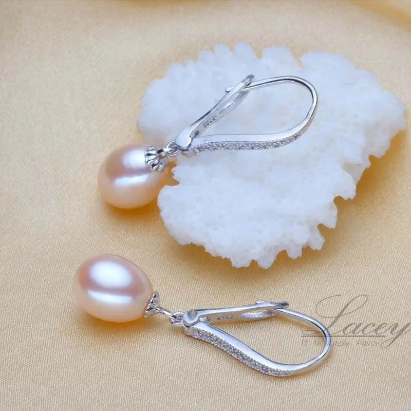 LACEY Fresh Water Pearl  Clip Earrings,Real Pearl Earrings For Women,925 Silver White Natural Pearl Earring Wedding