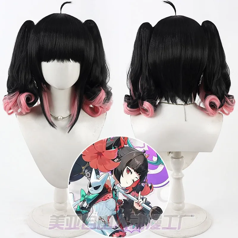Game Zenless Zone Zero Nangong Yu Cosplay Wig Women Cute Lolita Micro Curly Hair Heat Resistant Synthetic Wigs Carnival Porp