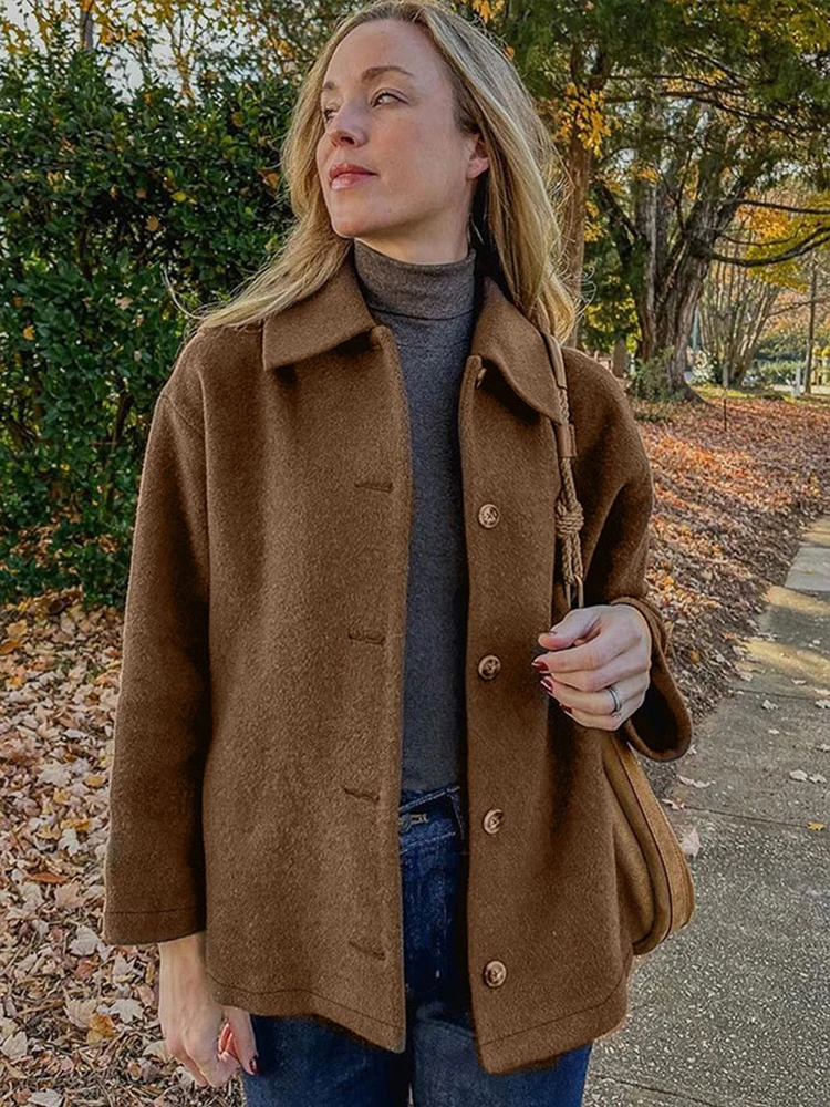 

Spring New Coat Jacket Women Streetwear Fashion Button Long Sleeves Lapel Jacket Solid Sexy Lady Versatile Clothing Top Clothing