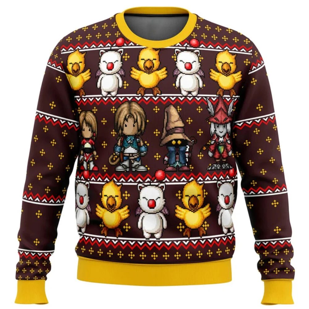 Final Fantasy Ugly Christmas Sweater Men Women Pullover Hot Sale Round Neck Long Sleeve Top Christmas Clothing2025New Sweatshirt