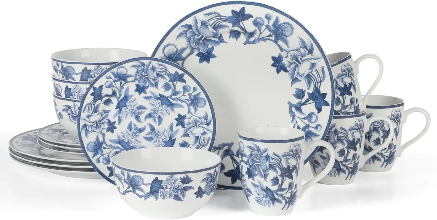 Набор столовой посуды Goodale Vintage Blue Stoneware из 16 предметов