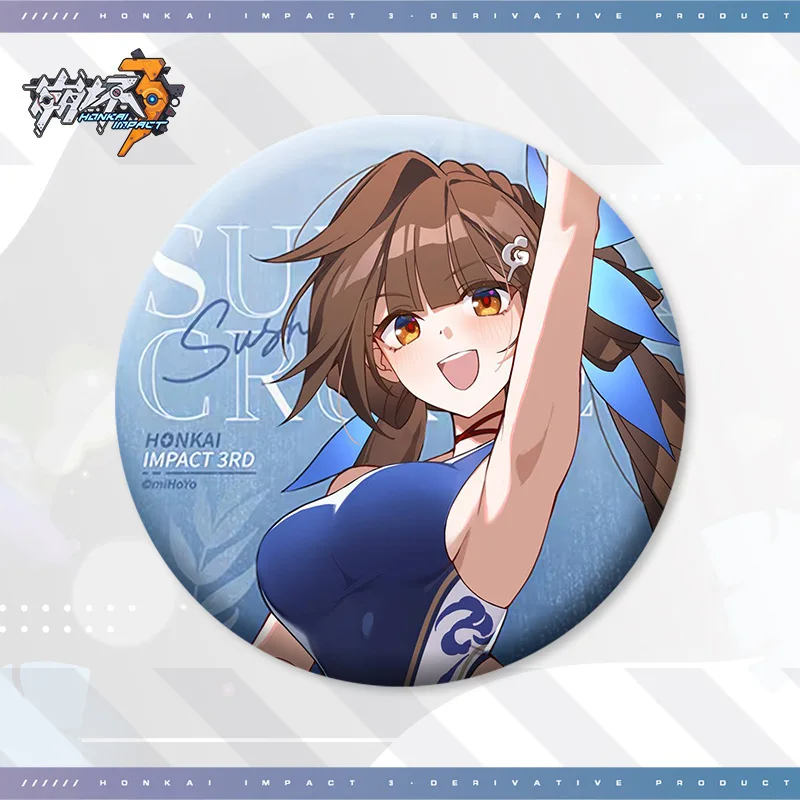 Gioco Honkai Impact 3rd Cosplay Figure SUMMER CRUISE Stand Misteln Elysia Kiana Bronya Mei Sushang Metal Badge Anime regalo di natale