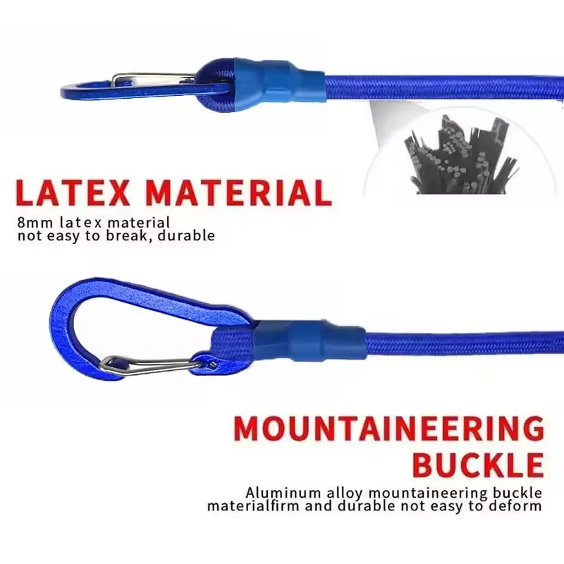 Luggage Elastic Strap 8mm Heavy Duty Elastic Rope Tent Binding Rope Camping Supplies Speedboat Parking Binding Rope