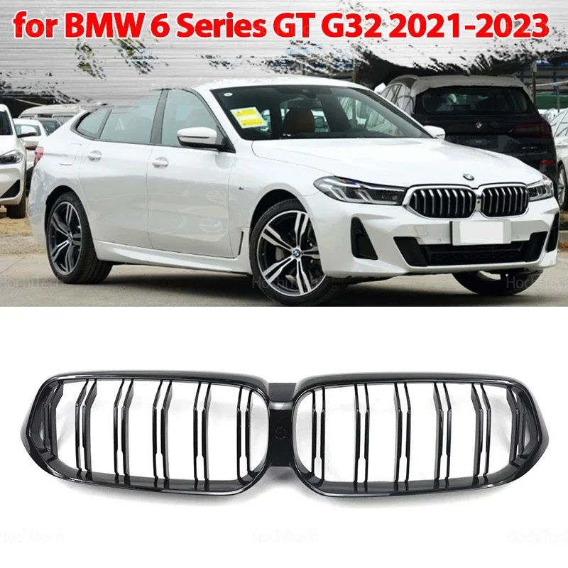 For BMW G32 6GT 6 Series Gran Turismo Facelift 2020 2021 2022 2023 Front Kidney Grilles Matte Gloss Black Replacement Bumper