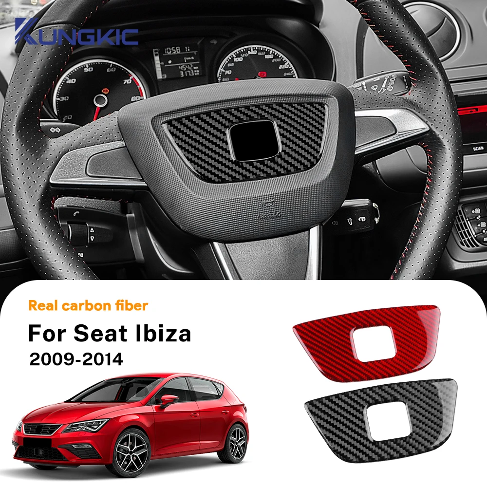 

Для Seat Ibiza 2012 2013 2014 LHD RHD автомобильное рулевое колесо, центральная нижняя декоративная рамка, отделка Accesso, настоящая мягкая наклейка из углеродного волокна
