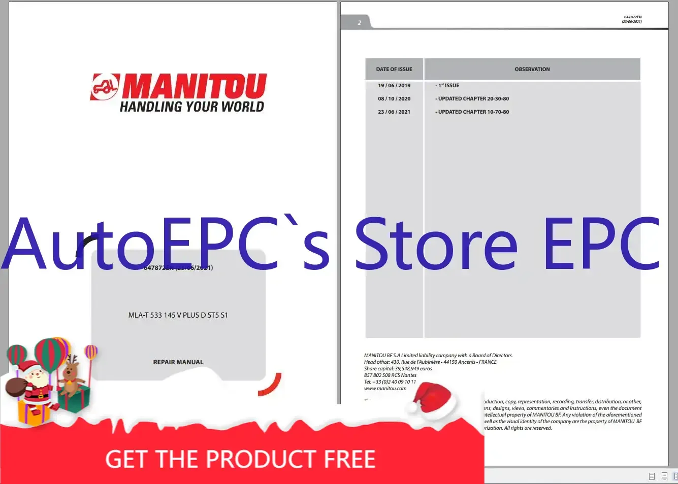 AutoEPC [DVD5] Manitou Work Platforms Telehandler PDF 7.8GB Updated 06.2021 Repair Manual, Circuit Diagram