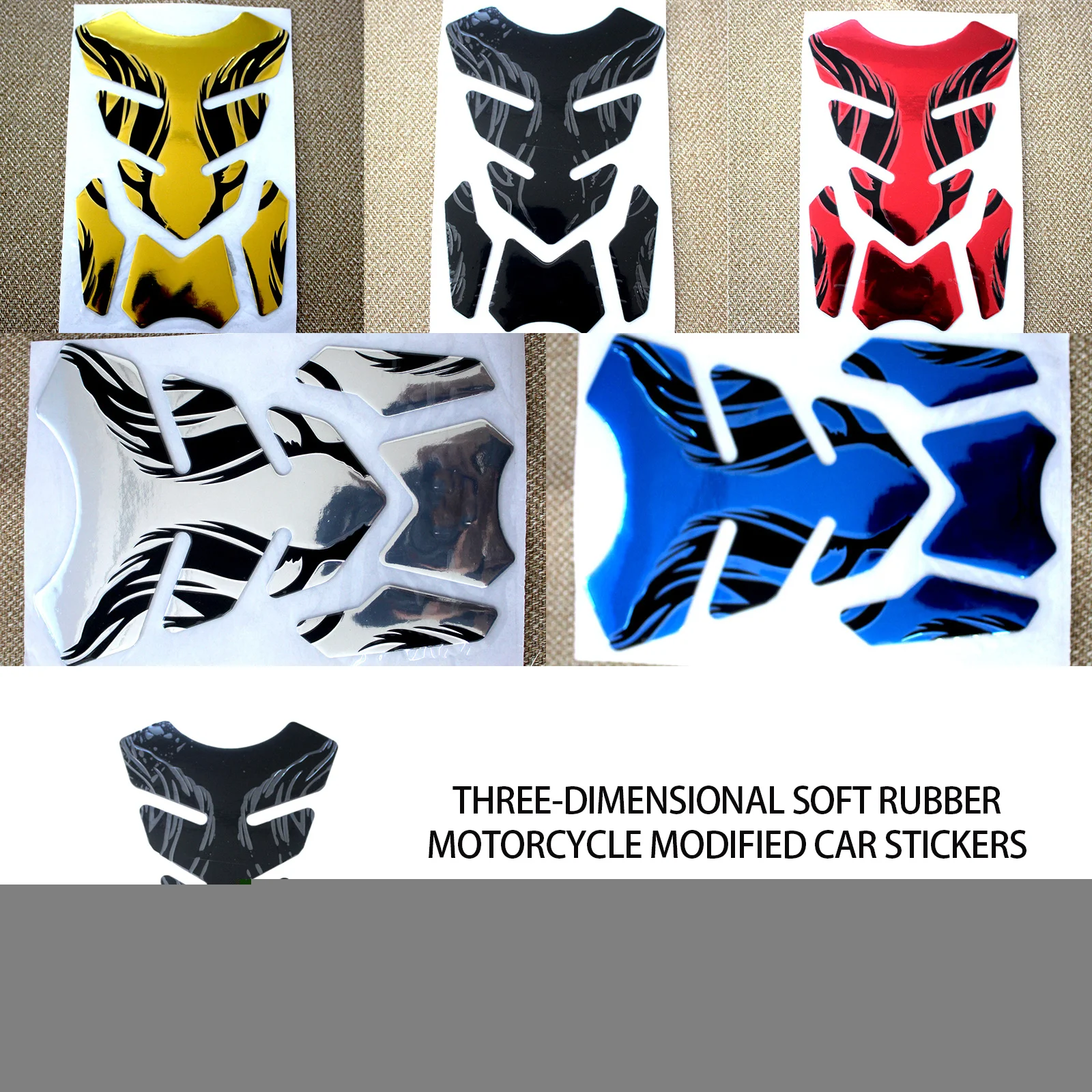 For Honda Yamaha Tankpad Sticker Fishbone 3D Tank pad Stickers Oil Gas Protector Cover Decoration Flame Motorcycle Accessories