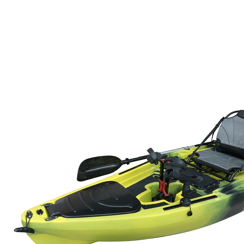 Kayak da pesca a sedile singolo con pedale con patta da 10 piedi, in plastica dura, per sedersi sulla parte superiore del kayak con pedale per barca