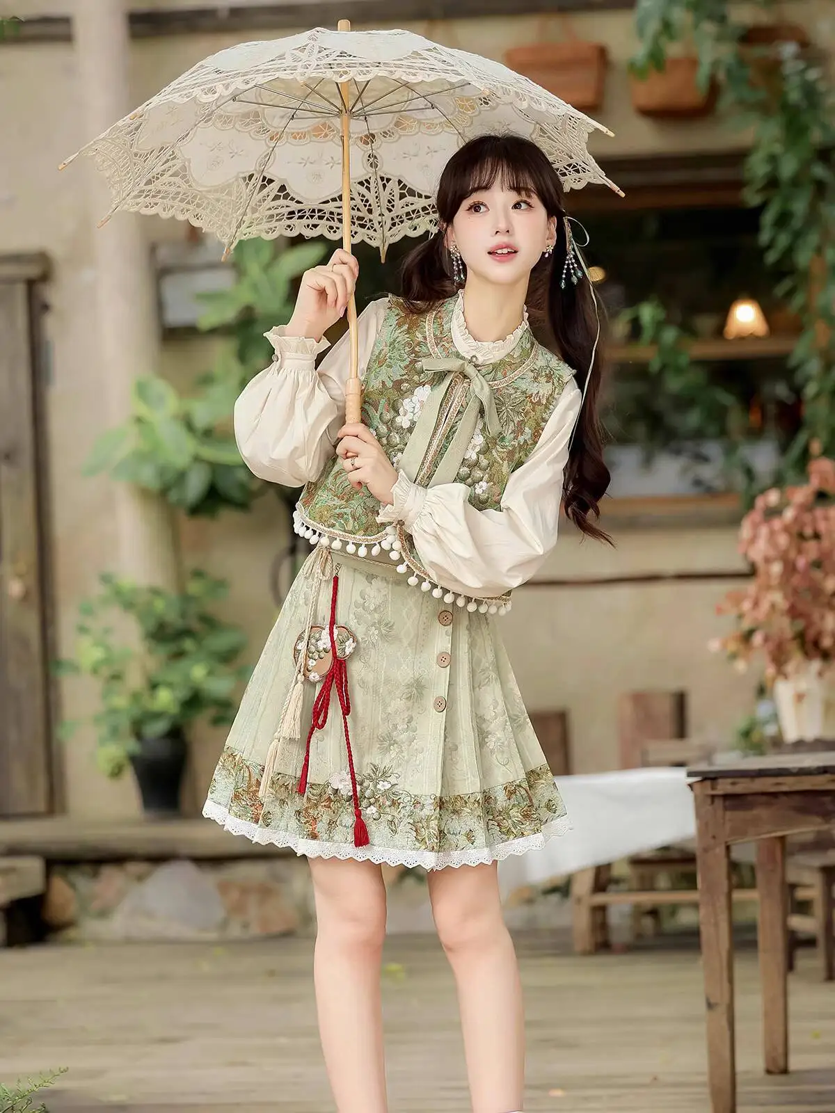 

New Chinese Style Hanfu Women Chinese Style Improve Han Elements Tops Waistcoat Skirt Fiesta Carnival Halloween Cos Cosplay