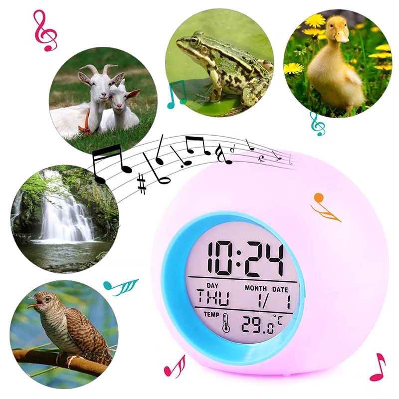 2PCS Colors Colorful Pyramid Alarm Clock Novelty Lighting Night Light Digital Wall Clock Timer Digital Led Clocks Novelty Items