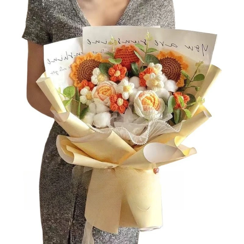 Wool bouquet hand-knitted woven finished product creative birthday gift Teachers' Day send girlfriend mother teacher graduation