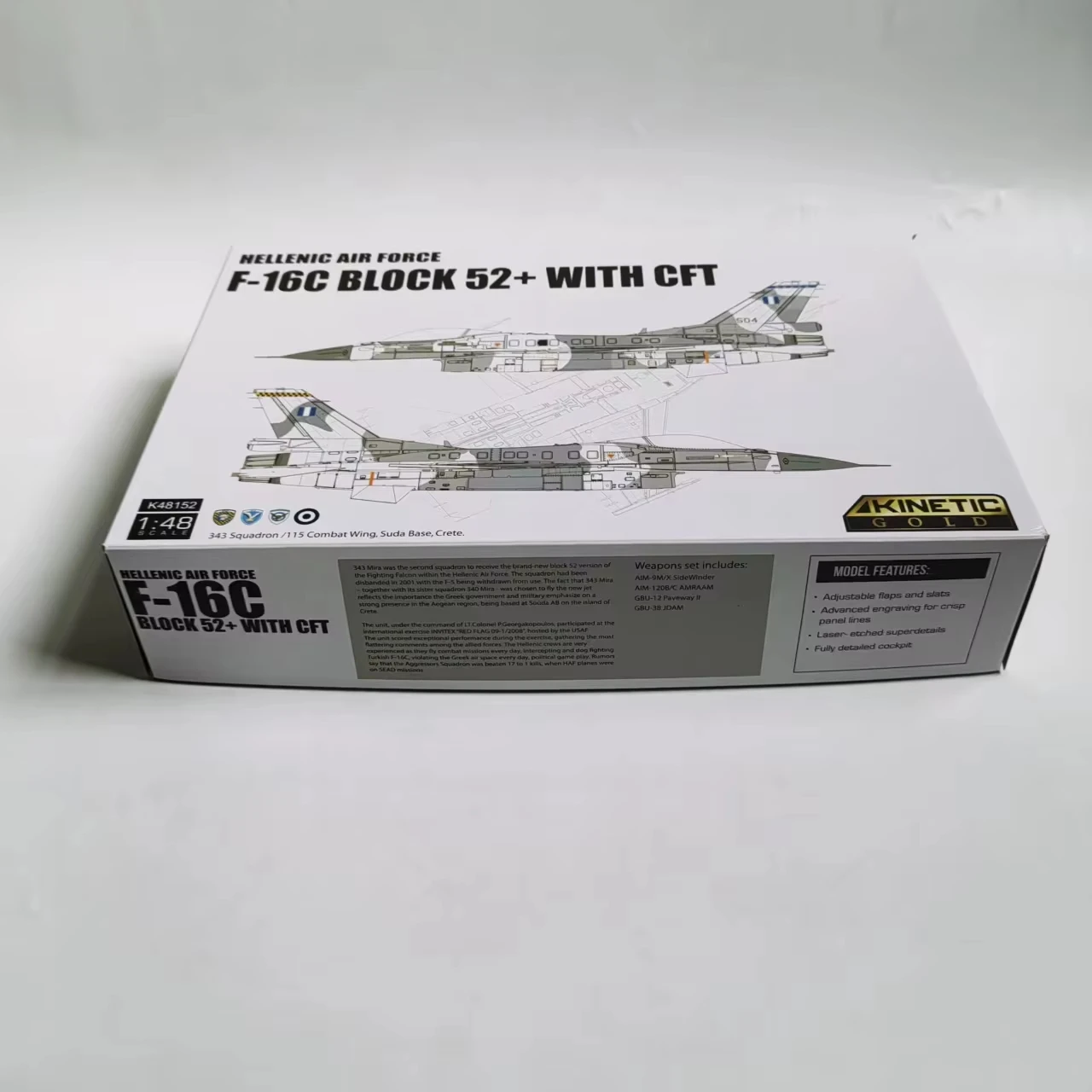 KINETIC K48152 1/48 CON CFT Edición limitada + Hellenic Air Force F-16C Block 52 Figehter Model Kit