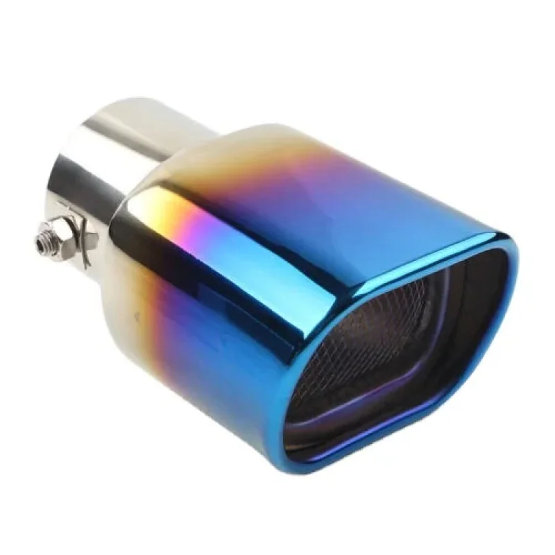 

Blue Square Stainless Steel Exhaust Tip, Universal Car Muffler Tail Pipe Accessories