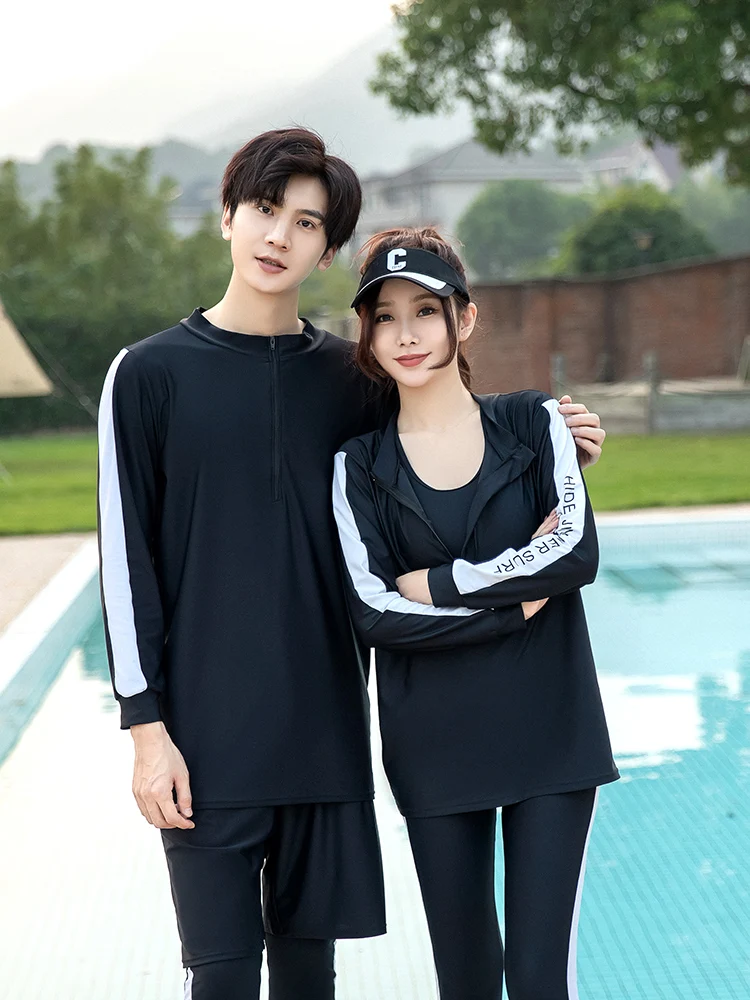 

Мужской гидрокостюм с длинными рукавами для дайвинга и снорклинга, быстросохнущий, раздельный, парный комплект, консервативный купальник, костюм для дайвинга