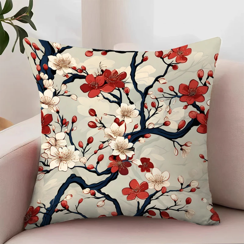 Japanese Flowering Cherry Home Decor Decorative Pillowcase 40x40 Cover for Pillow Cases 45x45 Cushion Cover Bed Pillowcases