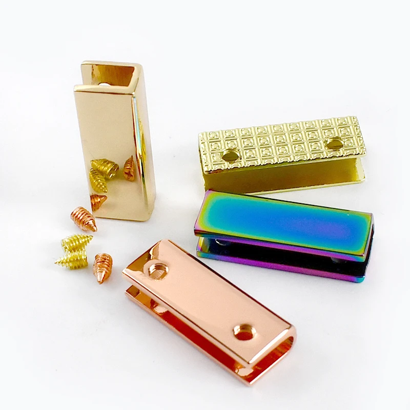 

10/20/30Pcs 19/25*9mm Metal Tail Clip End Stopper of Webbing Bag Side Protect Buckle Handbag Edge Protector Hardware Accessories