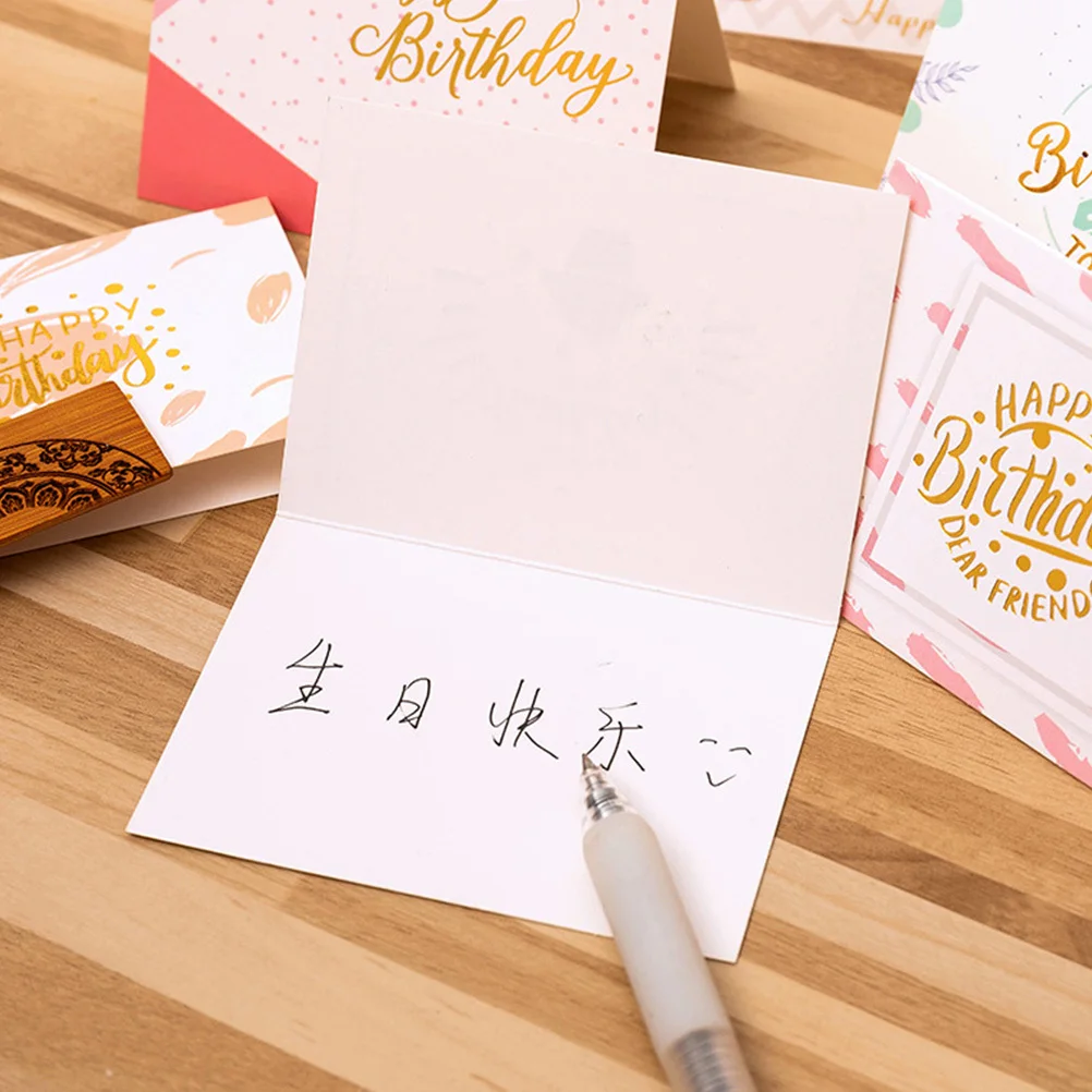 

80Pcs Folding Birthday Cards Exquisite Paper Greeting Cards for Birthday Party Favors Gift Card Bulk with Smooth Writing Surface