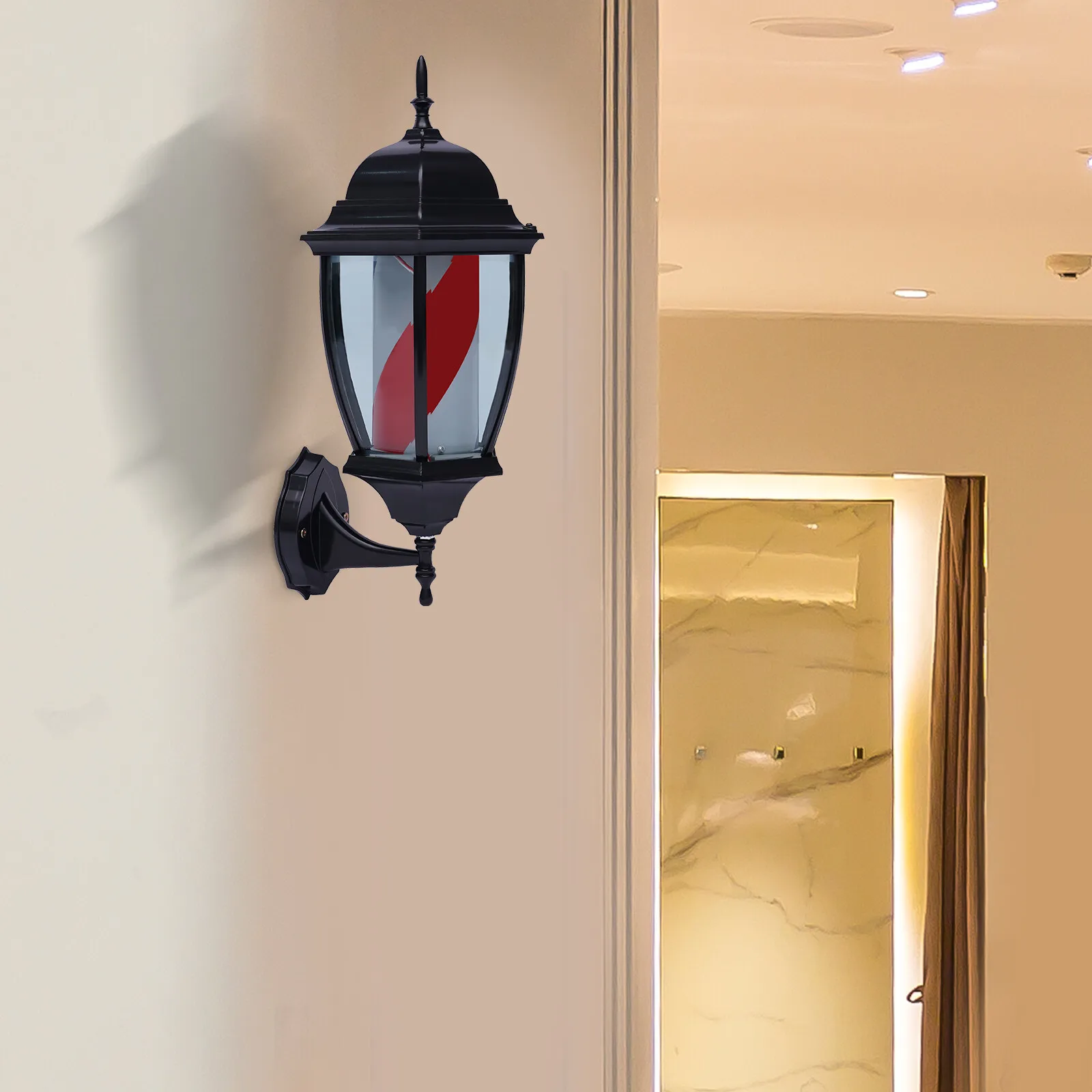 AC110V LED شريط ضوء مقاوم للماء الحلاق القطب صالون الشعر صالون الحلاقة تسجيل الأحمر والأزرق والأبيض القطب جبل