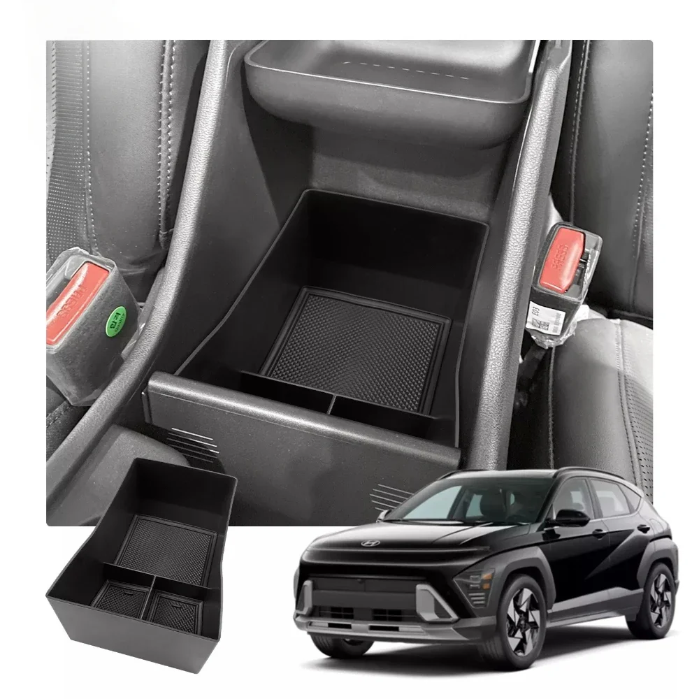 Car Armrest Box Storage for Hyundai Kona SX2 Hybird PHEV 2024 Central Control Container Auto Kona SX2 Accessories 2024