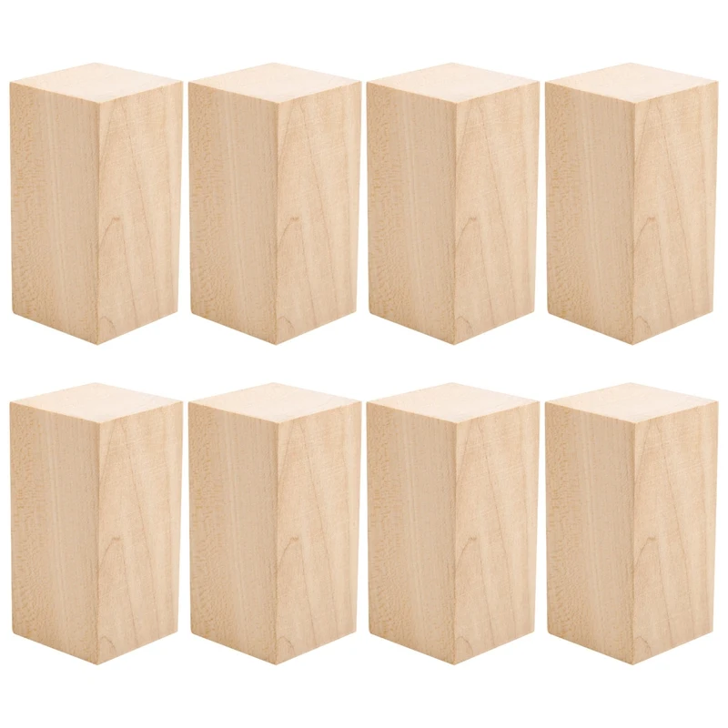 Lindenholz-Schnitzblöcke, 10,2 x 5,1 x 5,1 cm, großes schleppendes Holzschnitzblock-Set für Kinder, Erwachsene, Anfänger oder Experten