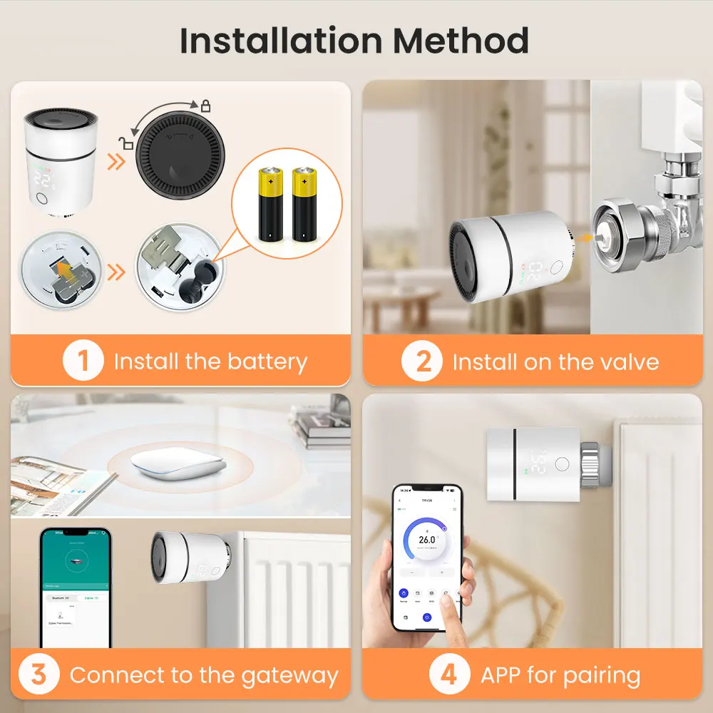 AVATTO ZigBee 3.0 Smart Thermostat Radiator Valve,Smart TRV Thermostatic Valve Temperature Controller,Work for Alexa Google Home