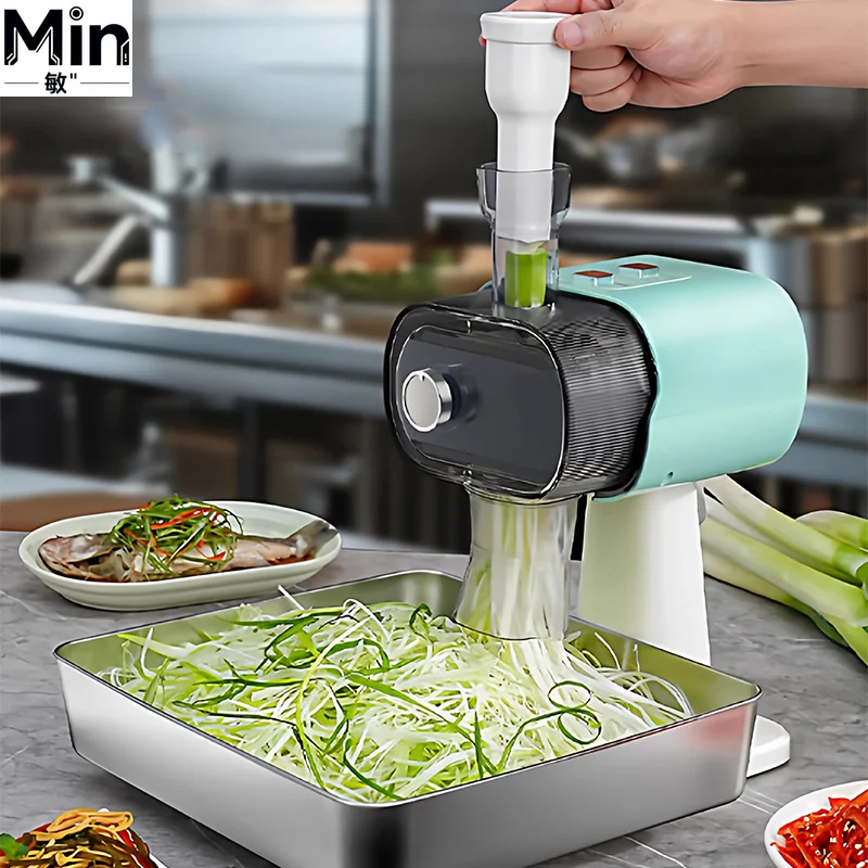 Fully Automatic Green Onion Slicer Slicer for Green Onions Chili Peppers Meat Kitchen Food Prep Appliance