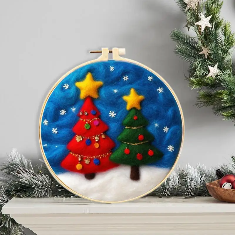 Felt Needle Kit Cartoon Wool Needle Felting Beginner Kit Christmas Handmade Kit Felting Supplies For Enthusiasts Beginners