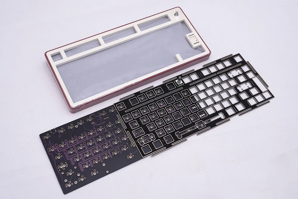 Kit de teclado mecánico TN75sr2 TN75, carcasa de aluminio anodizado CNC, Kit de juntas electroforólicas tipo C a través de placa PCB FR4 de 1,2mm