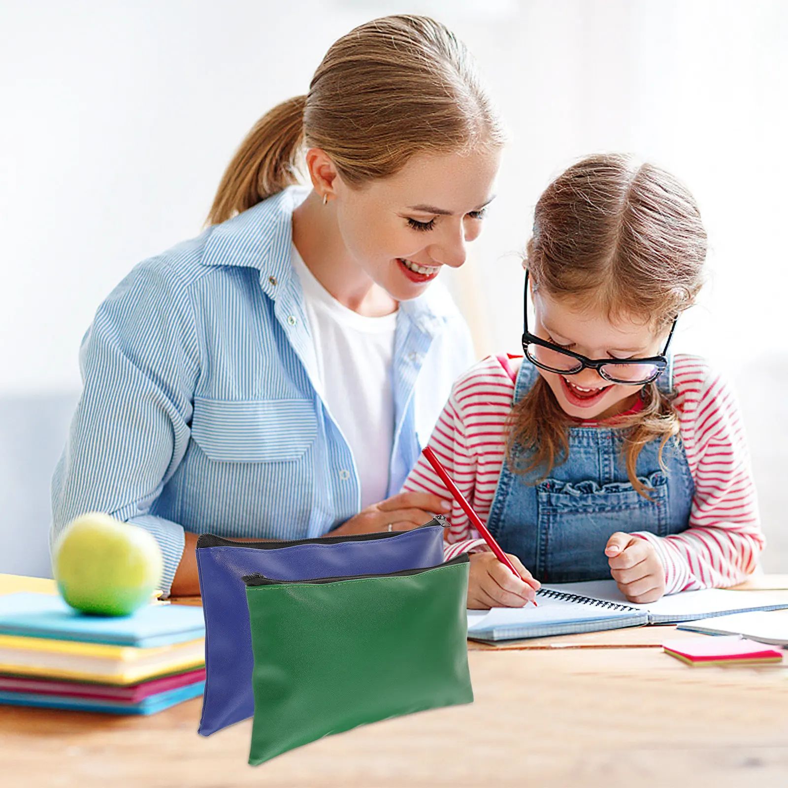 

2 шт., водонепроницаемая папка для документов, сумка для документов, большой вместительный органайзер на молнии, портативная сумка для хранения чеков для офиса и школы