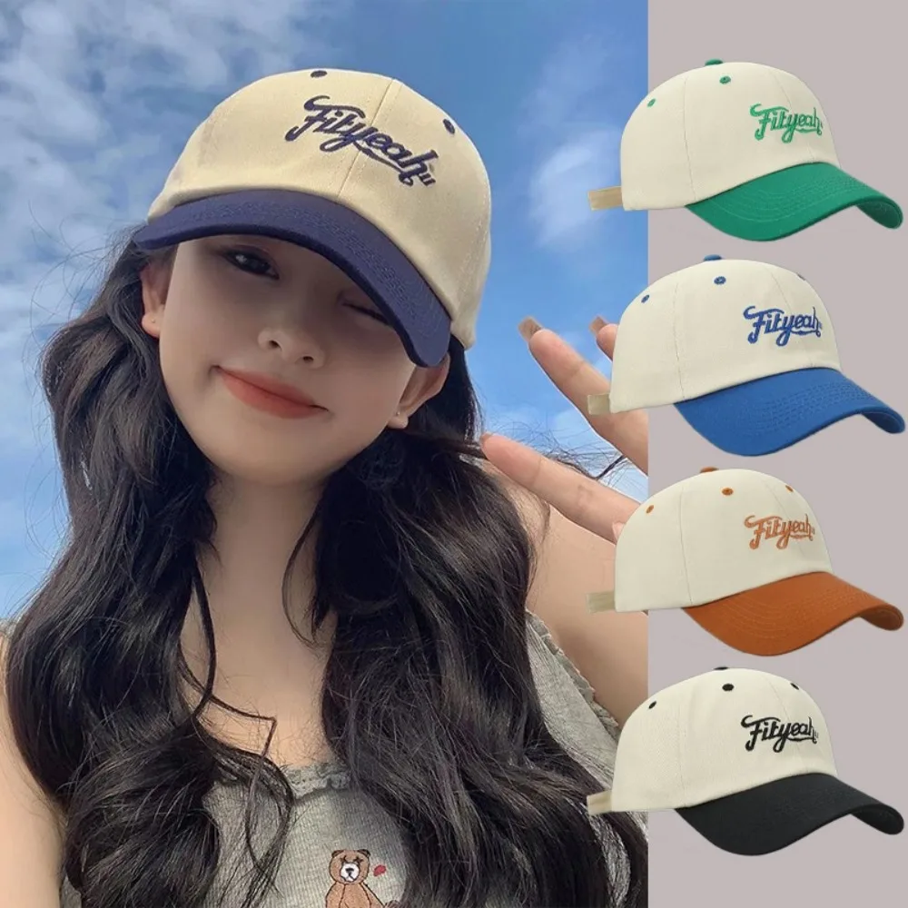

New Letter embroidery Baseball Hat Soft Cotton Breathable Sun Visors Hat Adjustable Peaked Cap Women