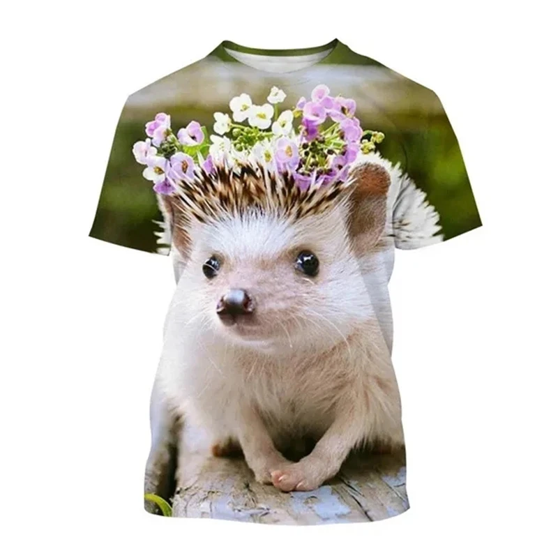 Interesting Funny Hedgehog graphic t shirts For Men Fashion Casual harajuku street style Printed Round Neck Short Sleeve Tees