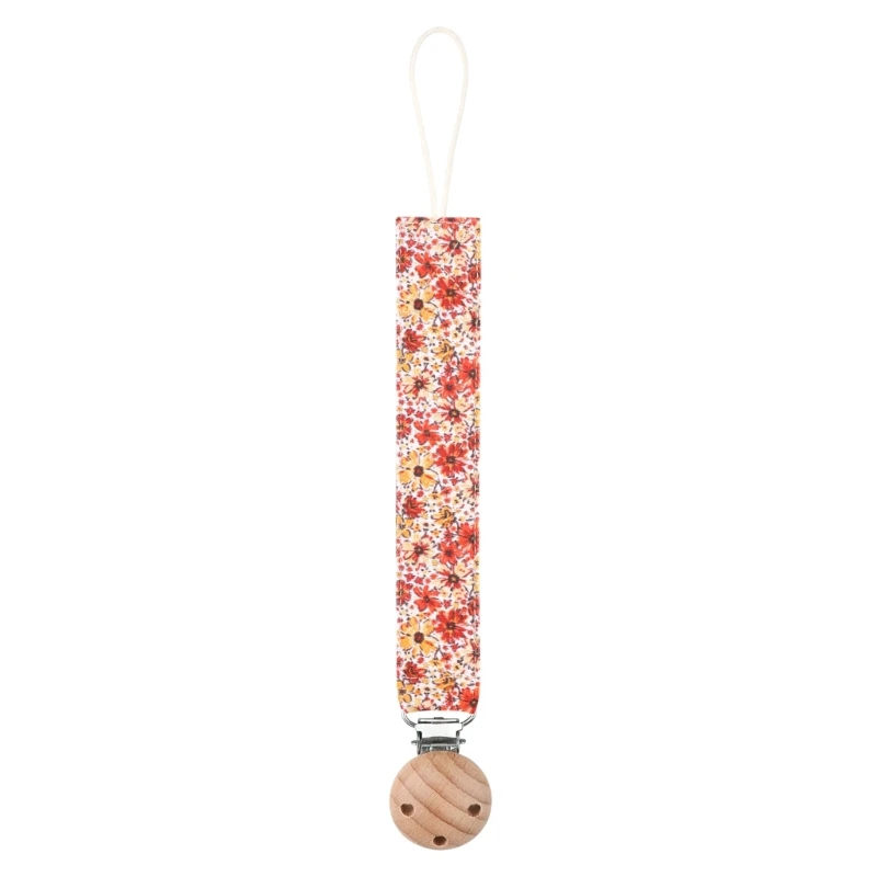 Baby Teether Chain Flowers Pattern Pacifier Clip