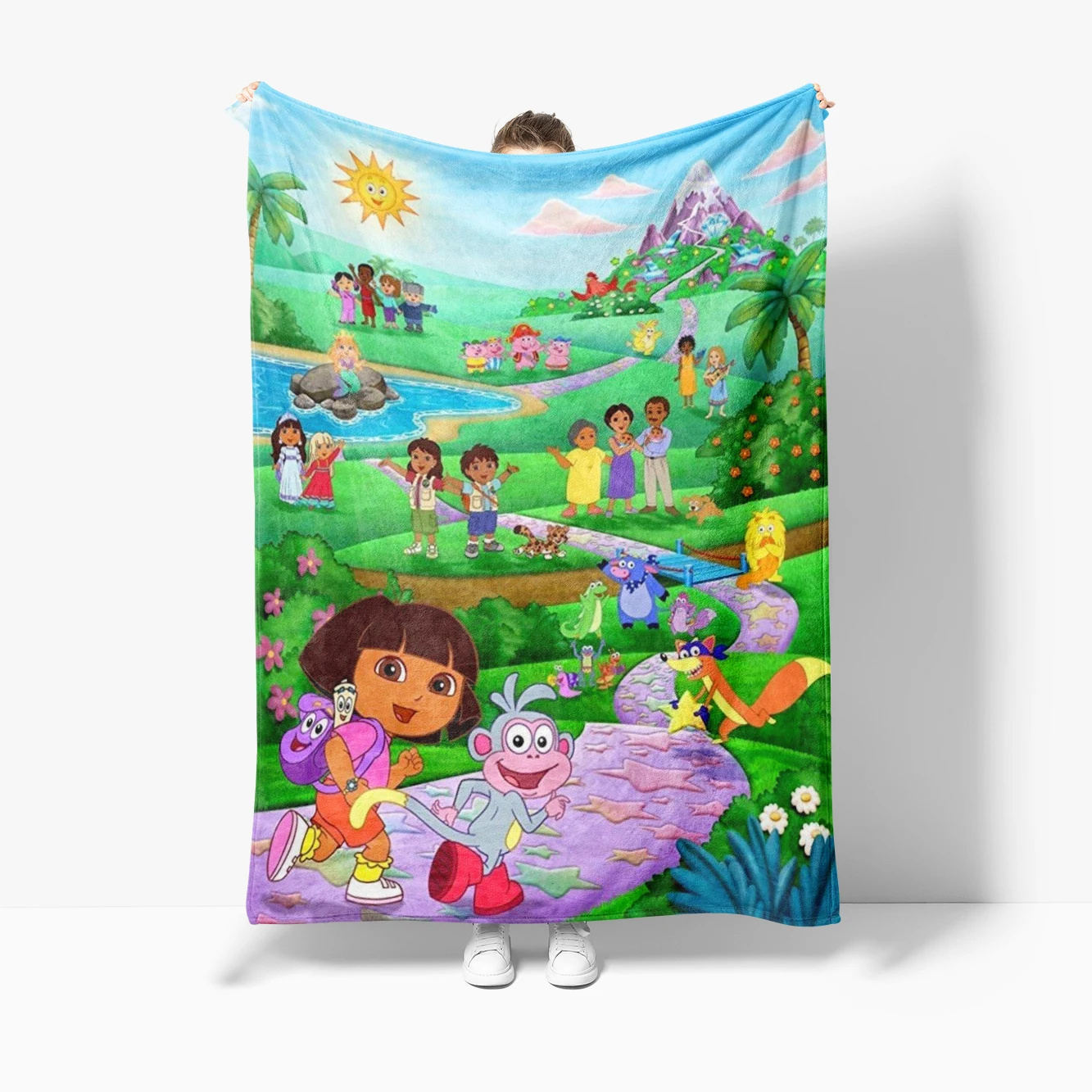 Adventure Cartoon D-Doraa Soft Fluffy Flannel Blanket for Sofa Bedroom Bed Home Office Nap Outdoor Leisure Use