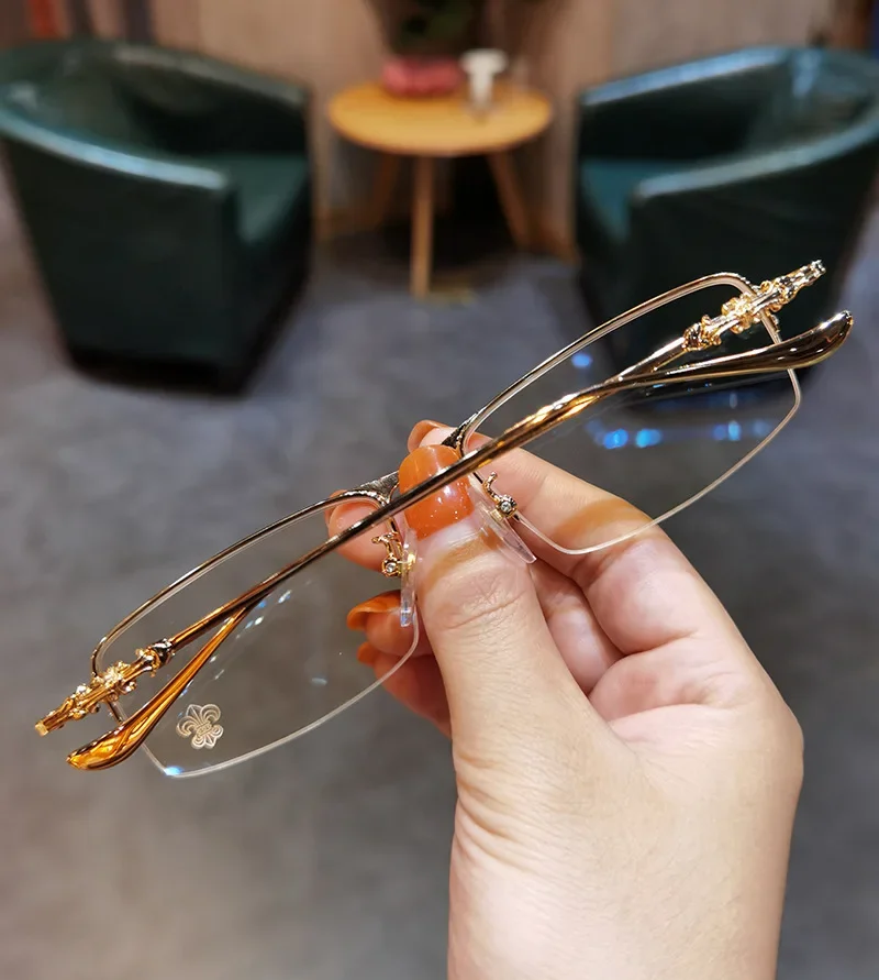 Halbrandlose Business-Myopiebrille für Herren, 0–6,0 Dioptrien | Photochrome, multifunktionale Anti-Blaulicht-Brille für das Büro – Detail 7
